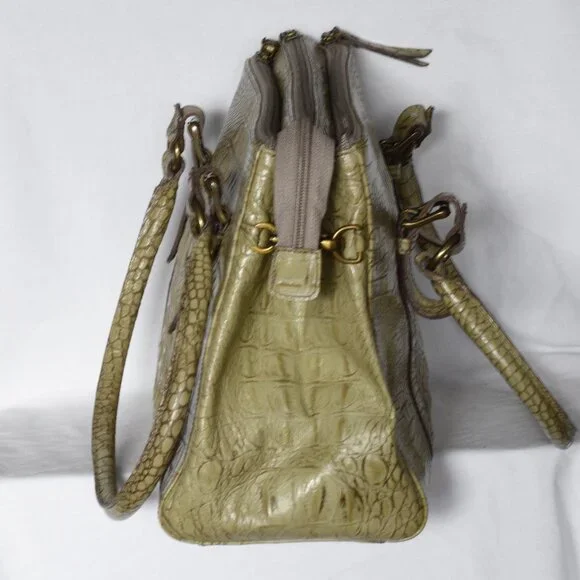 Matteo Mio By Edmond Salama Large Croc Embossed Olive Green Tote - Canada - Picture 3 of 6